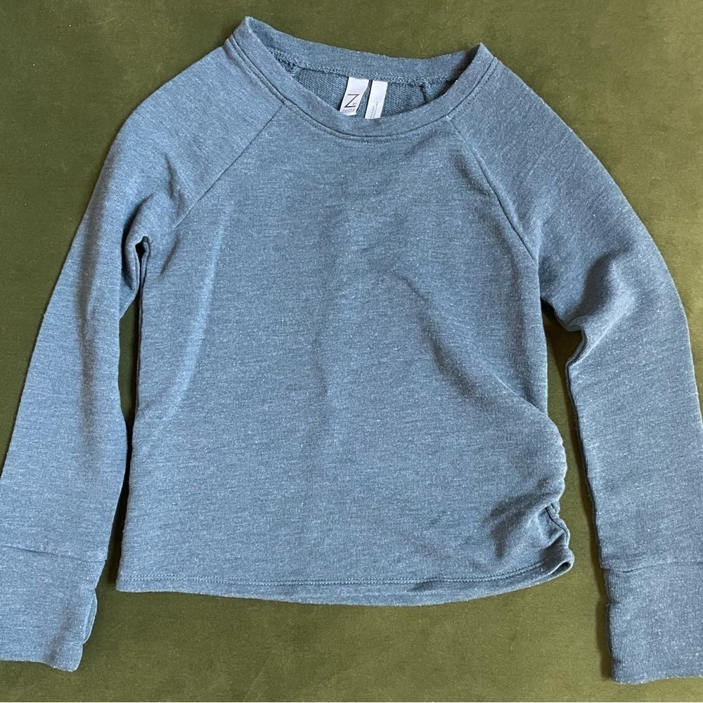 Z by Zella Girl Asymmetrical Ruched Lightweight Long Sleeve Size XS (5-6)